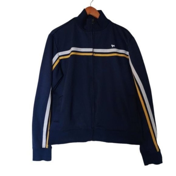 Aeropostale Track Jacket Men’s L Blue Yellow White Stripped Athletic - Picture 2 of 11